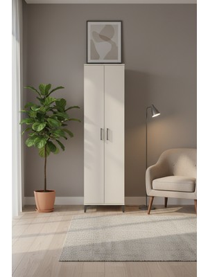 Silva 5 Raflı 2 Kapaklı Dolap 60X30X221 Aytaşı | Şık Depolama