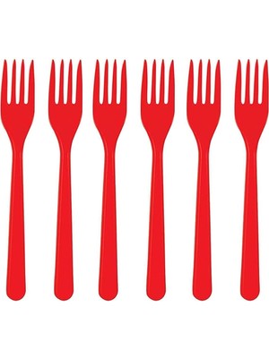 Vento Store Plastik Kırmızı Çatal 25'li