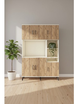 Luna Dolap 10 Raflı 6 Kapaklı 132CM - Aytaşı & Çam