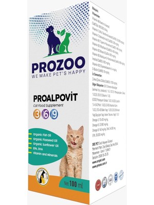 Vento Store Prozoo Proalpovit Kedi Maması Takviyesi 100 ml
