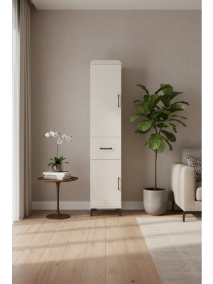 Luna Dolap 4 Raflı Tek Çekmeceli 2 Kapaklı 44X44X221 Aytaşı