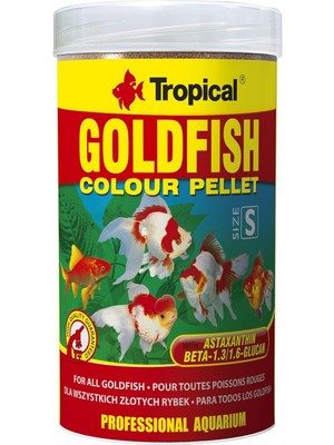 Tropical Goldfish Colour Pellet Size Small 250ML 110GR
