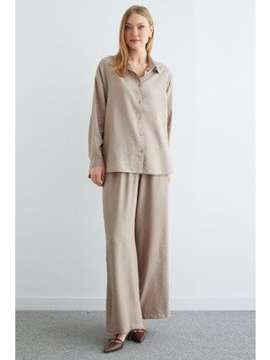 FullaModa Basic Düğmeli Salaş Krinkıl 2 Li Takım