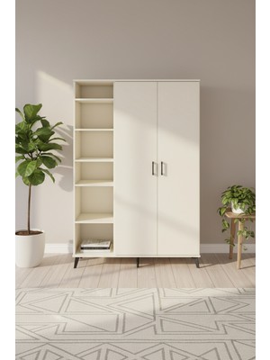 Silva Gardrop 7 Raflı 2 Kapaklı Tek Askılı Aytaşı Gardırop | 132X30X195 cm