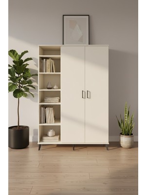 Luna Gardrop 7 Raflı 2 Kapaklı Tek Askılı 132X44X195 Aytaşı