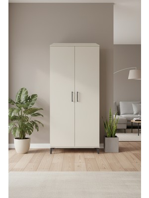 Luna 5 Raflı 2 Kapaklı Dolap | Aytaşı Şıklığı 88X44X195 cm