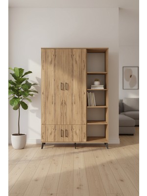 Silva Gardrop 6 Raflı 4 Kapaklı Çam - 132X30X195 cm