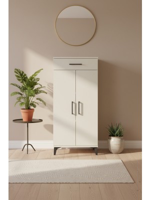 Silva Dolap 2 Raflı Tek Çekmeceli 2 Kapaklı 60X30X134 Aytaşı