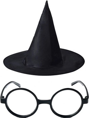 Marsilyan Harry Potter Şapkası ve Gözlüğü Siyah Renk