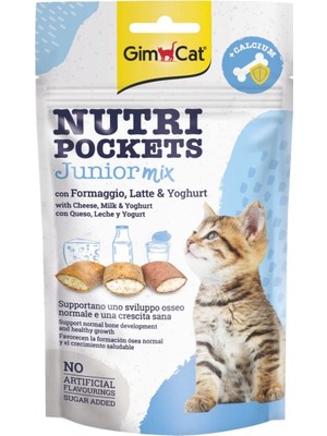 VENTO STORE Gimcat Nutripockets Junior Mix Kedi Ödülü Tablet 60G Kalsiyum Destekli Lezzetli Atıştırmalık