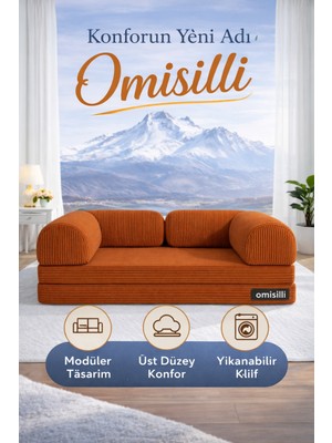 Omisilli Eko Kanepe, Fitilli Kadife,yıkanır,çökmez,katlanabilir Yataklı Kanepe,cırt BANTLI(90X200X32)