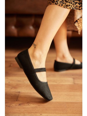 Milaya Shoes Lola Süet Kadın Babet Ayakkabı