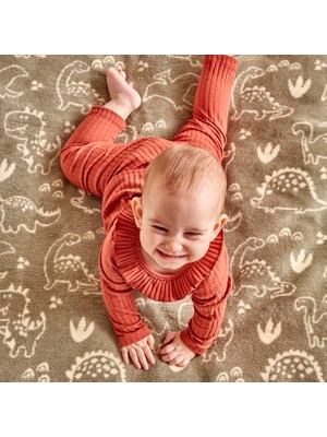 Shop A Way Dino 100X120 cm Pamuklu Bebek Battaniyesi