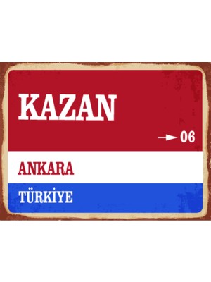 BiveSa Ankara Ili Kahramankazan Ilçesi  Retro Ahşap Sokak Tabelası