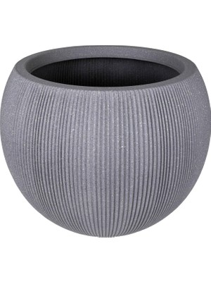 Shop A Way Herdekora Oval Iç ve Dış Mekan Saksı Gri Büyük Boy 53X53X41 Cm.