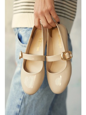 Milaya Shoes Neo Toka Detaylı Kadın Babet Ayakkabı