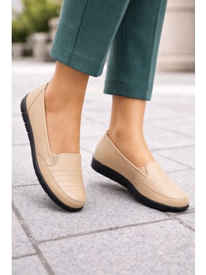 Emil Shoes Içi Hakiki Deri Kışlık Taban Tam Ortopedik Topuk Jelli Siyah Anne Ayakkabısı