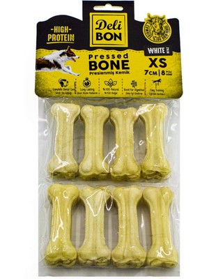 Shop A Way Doggie Gerçek Deriden Pres Kemik, 7 CMX8PCS., Beyaz