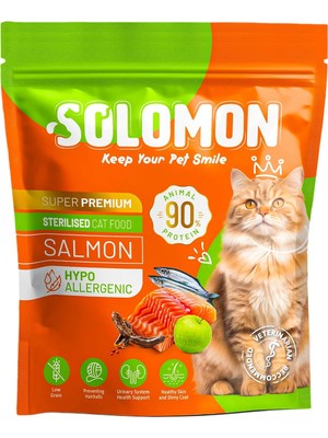 Shop A Way Solomon Kısırlaştırılmış Somon'lu Süper Premium Kedi Maması 1,5 kg - Hipoalerjenik - Düşük Tahıllı