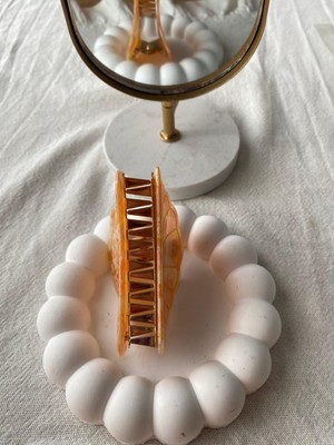 Jewelry Turuncu Büyük Kabuk Mandal Toka