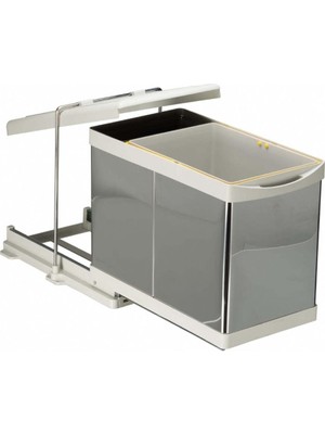 Shop A Way 21300 Raylı Çöp Kovası Otomatik 16+1 Lt Paslanmaz Krom