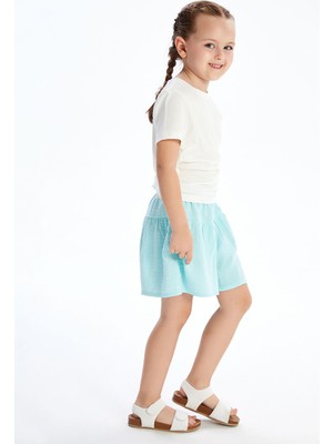 Lc Waikiki Yeni Sezon Beli Lastikli Basic Müslin Kız Çocuk Şort