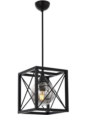 Shop A Way Avonni AV-60127-1BSY Siyah Boyalı , E27, Metal, Cam, 22 cm