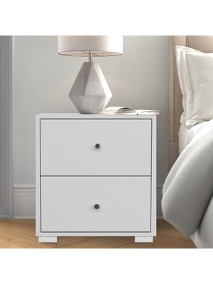 Shop A Way Dekorex KMD104-BEYAZ 2 Çekmeceli Komodin