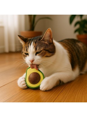 Shop A Way Kedi Oyuncağı – Avokado Şekilli Kedi Nanesi, Döner Başlıklı, Yapışkanlı, Stres Azaltıcı, Etkileşimli
