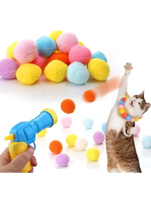 Shop A Way Interaktif Kedi Oyun Tabancası - Peluş Toplarla Eğlenceli Oyun Zamanı, Ekstra Peluş Toplar