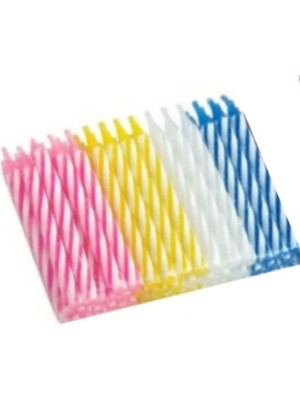 Shop A Way 24 Adet Renkli Doğum Günü Pastası Partisi Mumu 12 Adet Mum Altlığı (24)