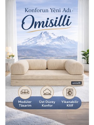 Omisilli Eko Kanepe, Fitilli Kadife,yıkanır,çökmez,katlanabilir Yataklı Kanepe,cırt BANTLI(90X200X32)