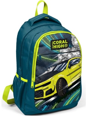 Shop A Way Coral High Nefti/sarı Araba Ilkokul ve Ortaokul Sırt Çantası Üç Bölmeli Erkek Çocuk