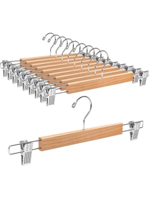 Shop A Way 6 Adet Ahşap Elbise Askısı – Altı Mandallı Askı, Gömlek, Etek ve Pantolon Askısı, Dolap ve Gardrop I