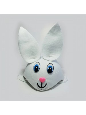 Marsilyan Tavşan Şeklinde Çocuk Şapkası Beyaz