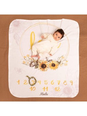 Shop A Way Sarı Ay Çiçeği Yeni Doğum Hediyesi Fotoğraf Battaniyesi