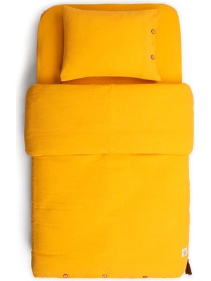 Shop A Way Funnababy Muslin 2'li Nevresim Seti, Marigold, Hardal, 100 x 150 cm