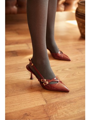 Milaya Shoes Elise Kadın Rugan Klasik Topuklu Ayakkabı