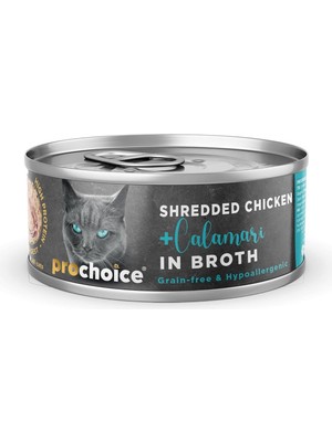 Shop A Way Prochoice Deluxe Shredded, Tahılsız, Hipoalerjenik, Tiftiklenmiş Tavuk Eti ve Kalamarlı Yaş Kedi Mam