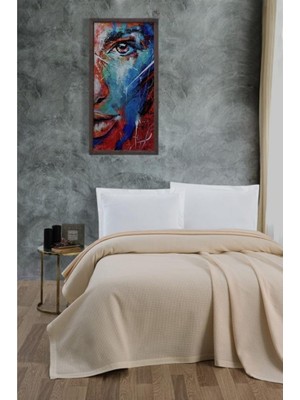 Shop A Way Klimalı PIKE,%100 Pamuk Petekli Pike, Dörtmevsim Pike Battal Boy 240X260 Krem