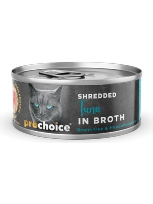 Shop A Way Prochoice Deluxe Shredded, Tahılsız, Hipoalerjenik, Tiftiklenmiş Tuna Balıklı Yaş Kedi Maması, 70 gr