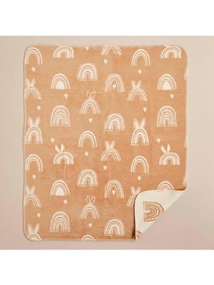 Shop A Way Rabbitbow Pamuklu Bebek Battaniyesi Bej (100X120 Cm)