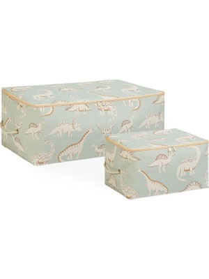 Shop A Way Home Textile 2'li Çocuk Odası Dinozor Hurç Set 1 Adet 30 x 22 x 18/1 Adet 52 x 28 x 21 cm