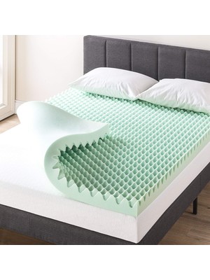 Shop A Way Sakinleştirici Aloe Infüzyonlu 10 cm Yumurta Kasası Hafızalı Köpük Yatak Üstü, Certipur-Us Sertifika