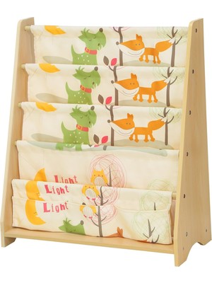 Shop A Way Çocuklar Için 4 Katmanlı Kitaplık, Kitaplar Için Depolama Rafı, Okul Malzemeleri, Çocuk Odası Veya A