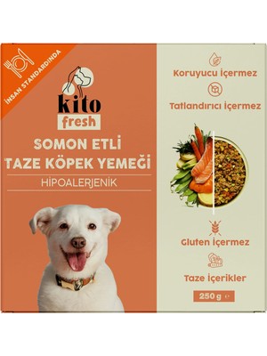 Shop A Way Kito Fresh Somon Etli Taze Köpek Yemeği, 250GR