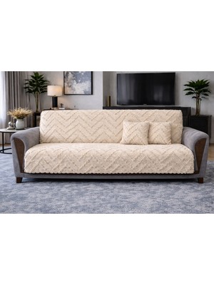 Özdağ Home Concept Şönil Koltuk Örtüsü 175X210 cm + 2’li Kırlent 43X43 cm | Yumuşak Dokulu | Şık Salon Dekoru