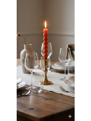  home turuncu top şamdan mumu