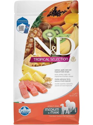 Shop A Way Nd Tropical Selection Somonlu ve Tropikal Meyveli Orta ve Büyük Irk Yetişkin Köpek Maması 2 kg