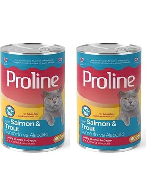 Shop A Way Proline Somonlu ve Alabalıklı Sos Içinde Gravy Yetişkin Kedi Konservesi 400 gr 2li Paket